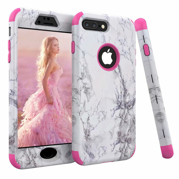 Marble Bumper Case for iPhone 11 7 6 6s 8 Plus Hard Cover PC Silicone for iPhone X Xs Max Xr 360 Case 3 in 1 For Galaxy Note 8 9