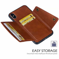 TIKITAKA Multi Card Holders Wallet Case For iPhone 11Pro Xs Max XR X Magnet Buckle Cover for iPhone 6 6S 7 8 Plus Bracket Case