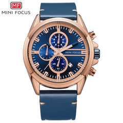 MINI FOCUS Fashion Men Watch Leather Strap Men Sports Watches Mens 2019 Luxury Brand Men's Wristwatch Quartz Business Male Clock