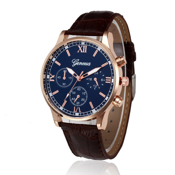Man Wrist Retro Design Leather Band Analog Alloy Quartz Watch Mens vintage men wristwatch clock relogios masculinos