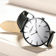 Man Watch Quartz Sport Leather Strap  Complete Calendar Men Wristwatch Clock Montre Homme 2019 relogios masculinos