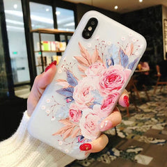Fashion Flower Silicon Phone Case For iPhone 7 8 Plus Rose Floral Leaves Cases For iPhone X 7 6 6S Plus 5 5S SE Soft TPU Cover