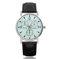 Men Watch Six Pin Quartz Blue Glass Belt Watch Mens Reloj Hombre 2019 men wristwatch clock relogio masculino
