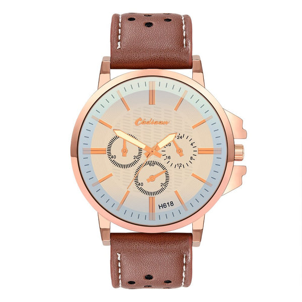 DISU Men Wrist Watch Retro Design Leather Band Analog Alloy Quartz Watch Man new arrival in men wrist watches wristwatch mens