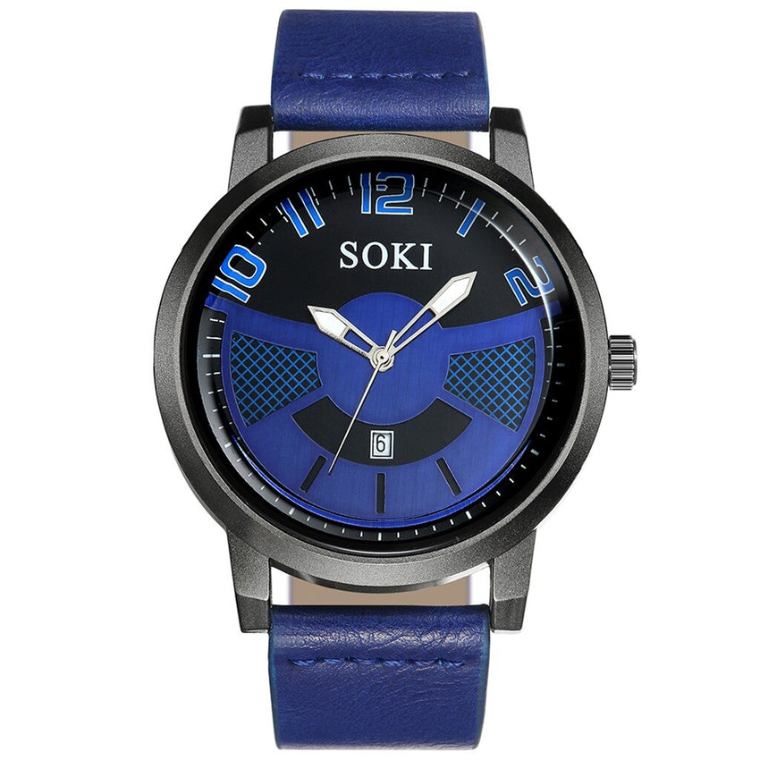 SOKI Men's Wrist Watches 2019 NEW Sport Quartz Leather Watch Man zegarek meski Men Wristwatch Clock relogios masculinos
