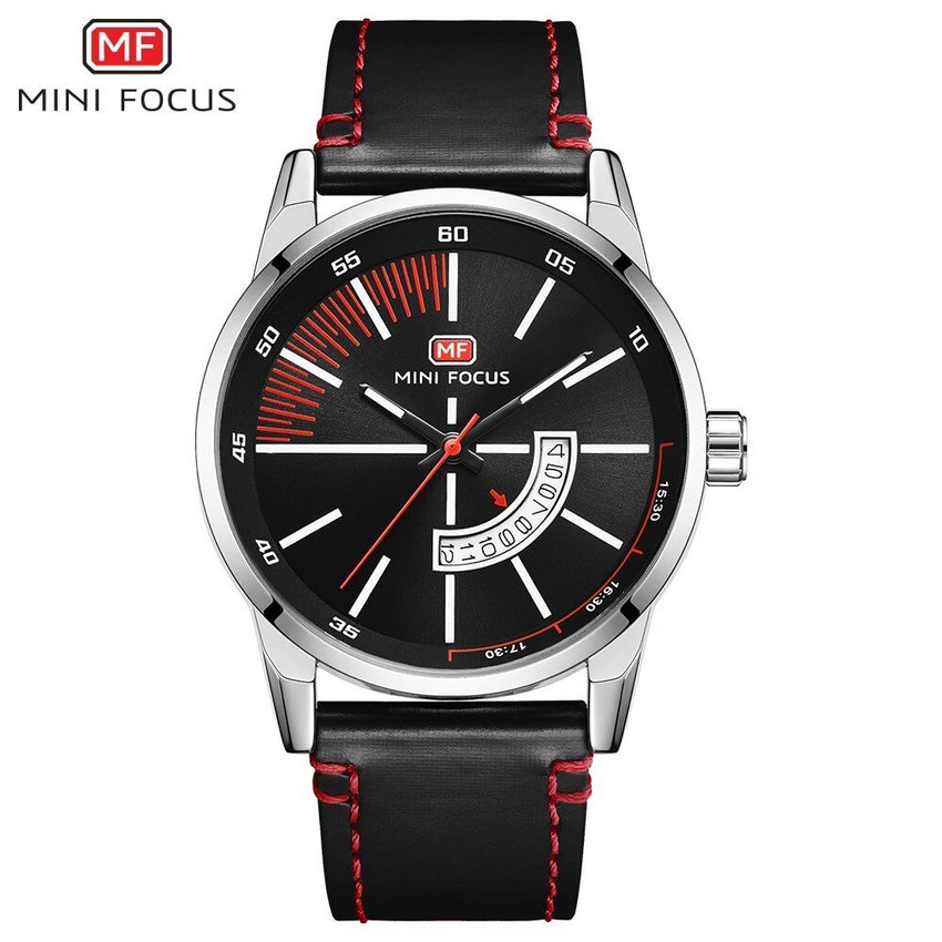 MINI FOCUS Fashion Cool Blue Luxury Brand Wristwatch Mens Watches Quartz Leather Watch Men Clock Male Calendar Date Gift To Man