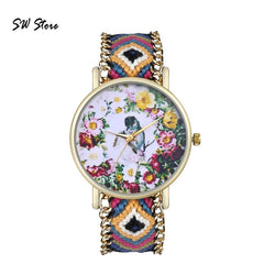 Trendy Bird Language Floral Dial Bright And Interesting Women's Watches High Quality Clock Best Sellers Wristwatch Kadin Saat@50