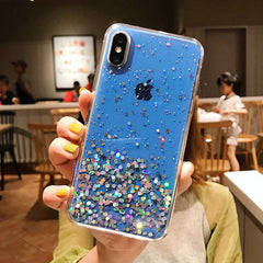 Fashion Glitter Bling Star Phone Cases For iphone 11 Pro MAX XS Max XR X 8 7 6 6SPlus Soft TPU Shining Sequins Transparent Cover