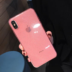 Glitter Solid color Soft TPU Back Cover For iPhone 11 Pro X 6 6S 7 8 plus Case Transparent Phone Case for iphone XR XS Max Cover