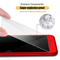 360 Degree Full Cover Anti-fall Phone Case For iPhone 6 6S Plus X Xs Max Xr 7 8 Plus With Tempered Glass Case Hard PC Shell Capa