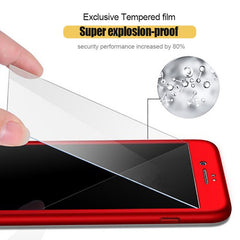 360 Degree Full Cover Anti-fall Phone Case For iPhone 6 6S Plus X Xs Max Xr 7 8 Plus With Tempered Glass Case Hard PC Shell Capa