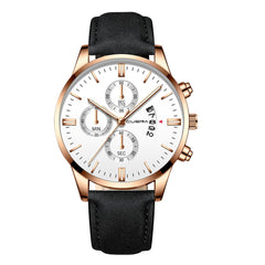 Men's Watch Stainless Steel Sport Analog Leather Band Analog Quartz Wristwatch Mens Relojes Hombre 2019 erkek kol saati