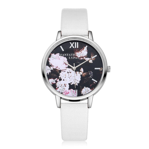 Minimalism Women Watches Flower Butterfly Dial Ladies Quartz Wristwatch Fashion Leather Strap Clock Dress Gift Zegarki Damskie50