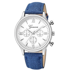 DISU Men Watches Luxury Fashion Faux Leather Blue Ray Glass Quartz Analog watch man watches mens 2019 men wristwatch