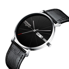 DISU Men Wrist Watch Luxury Quartz Sport Military  Leather Band watch mens big dial watches for men relogios masculino