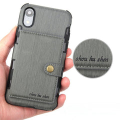 Leather Wallet Case For iPhone XS Max 6 6s 7 8 Plus Plain Business Cases For Samsung Note 8 S8 S9 Plus With Card Pocket Cover