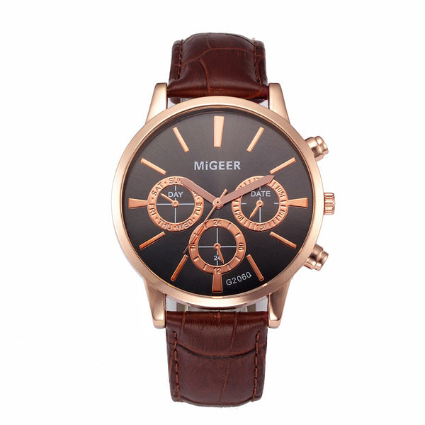 DISU Men Wrist Watch Classic New Leather Strap Quartz Casual watches men unique watch for men relogios masculino