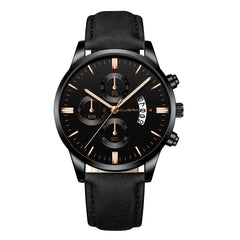 Men's Watch Stainless Steel Sport Analog Leather Band Analog Quartz Wristwatch Mens Relojes Hombre 2019 erkek kol saati