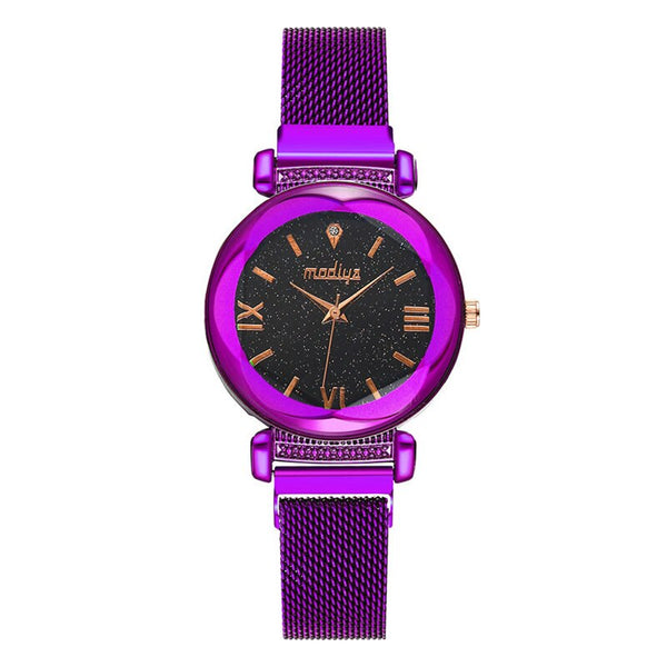 New Classic  Women's Watches  Starry Sky Ladies Quartz Wristwatch Simple Magnetic Buckle Belt Clock Luxury Relogio Feminino@50