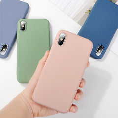 TIKITAKA Shockproof Soft Silicone Phone Case For iPhone X XS XR XS Max 8 7 6 6S Plus Candy Color Rubber Protection Back Cover