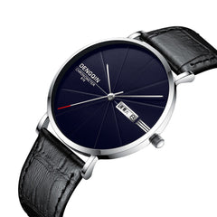 DISU Men Wrist Watch Luxury Quartz Sport Military  Leather Band watch mens big dial watches for men relogios masculino