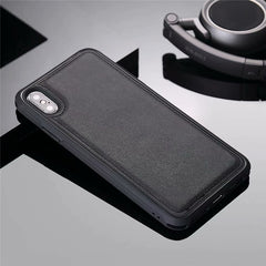Ultra Thin PU Leather Magnetic Car Phone Case for iPhone XS Max XR X 6 6s 7 8 Plus Soft Silicone Shockproof Anti-fall Cover