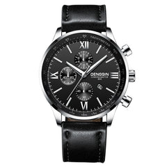 DISU Men Wrist Watch Leather Military Casual Analog Quartz Business watches men wristwatches day date relogios masculino