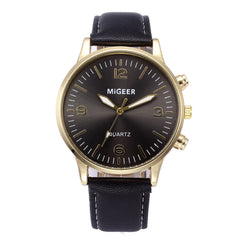DISU Men Watch Business Leather Strap Sports Simulated Quartz watch man vintage men wristwatch clock mens wrist watches