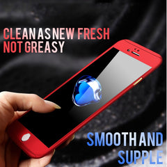 360 Degree Phone Case For iPhone XS Max 6 7 8 Plus Case With Tempered Glass For iPhone X 8 7 6 Cases Front Back Full Cover Case