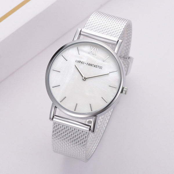 LVPAI Watches For Women Luxury Silver Popular Dial Metal Ladies Bracelet Quartz Clock Ladies Wrist Watch New  @50