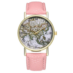 World Map Pattern Women Watches Exquistite Simple Fashion Montre Femme Acier Inoxydable Relogio Feminino High Quality Clock@50