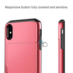 For iphone XS Max Hybrid Armor Slide Card Holder Back Cover For iphone 5 5s SE 6 6S 7 8 Plus X XS XR Shockproof Wallet Case