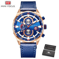 MINI FOCUS Top Brand Sport Watch For Men Luxury Casual Men Watches Fashion Leather Quartz Wrist Watch Men Waterproof Chronograph