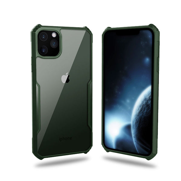 Transparent Bumper Shockproof Phone Case For iPhone 11 Pro Max XR XS Max X 8 7 6 6S Plus Solid Color Frame Hard Back Cover