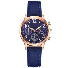Women Watches Fashion Brand Stainless Steel Dial Solid Color Leather Strap Clock Ladies Quartz Wristwatch Gift Reloj Mujer *M