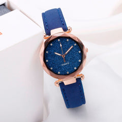 Womens Watches Starry Sky Fashion Pink Ultra-thin Leather  Ladies Romantic Analog Quartz Watch Female Belt Watch Gift Clock*X