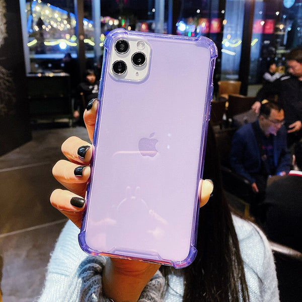 Shockproof Bumper Transparent Phone Case For iPhone 11 Pro Max XR X XS Max 8 7 6 6S Plus Clear protection Silicone Back Cover