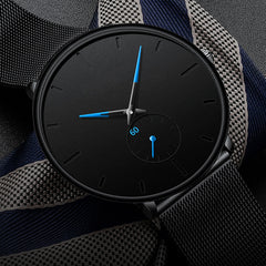 relogio masculino Men's Fashion Casual Watches Minimalist Men Business Clock Male Stainless Steel Mesh Belt Simple Quartz Watch