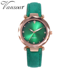Luxury Women Watches Dot Irregular Dial Ladies Quartz Wristwatch Solid Color Leather Strap Business Style Clock Montre Femme@50