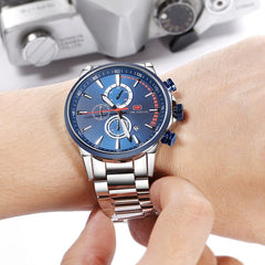 MINI FOCUS Men Watches Luxury Brand Stainless Steel Watch Mens Wristwatch Quartz Chronograph Sport Watch Men Waterproof Clock