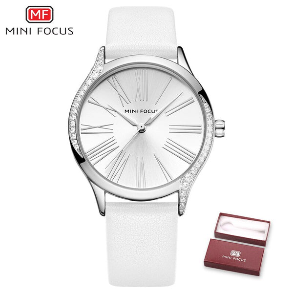 MINI FOCUS Black Watch Women Gold Watch Fashion Womans Watch Ladies Diamond Leather Designer Brand Luxury Women Watch Quartz