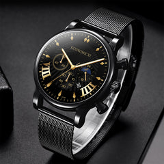 relogio masculino 2020 Fashion Mens Business Watches Men Date Calendar Clock Luxury Stainless Steel Mesh Belt Quartz Wrist Watch