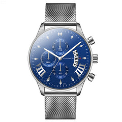 Luxury Fashion Mens Business Watches Men Casual Calendar Watch Stainless Steel Mesh Belt Quartz Wristwatch relogio masculino