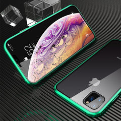 Magnetic Adsorption Metal Case For iPhone 11 Pro XR X XS Max 6 7 8 Plus Double Sided Tempered Glass Full Protective Phone Cover