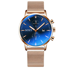 Simple Mesh Band Relojes Mens Watches Quartz Dress Watch Masculino Relogio Calendar Full Stainless Steel Wristwatch Hour saati