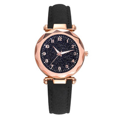 Best Selling Women Watches Irregular Starry Sky Dial Ladies Analog Quartz Wristwatch Soild Color Leather Strap Clock Kol Saati50