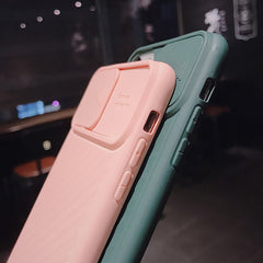 Camera protection Phone Case For iPhone 11 Pro Max XR X XS Max 7 8 6 6s Plus slide Soft Silicone Texture Shockproof Matte Cover