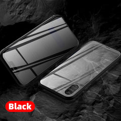 Privacy Tempered Glass Magnetic Case for iPhone 11 XS MAX XR X Anti-peeping Magnet Metal Bumper Cover for iPhone 8 7 6 6S Plus