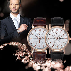 High Quality Men Watches Fashion Retro Design Leather Band Watch Analog Quartz Wrist New Watch Gift Clock Relogio Masculino@50