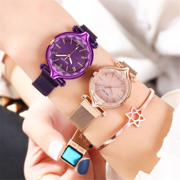 Women Watches Luxury Magnetic Strap Female Clock Quartz Wristwatch Fashion Ladies Wrist Watch Rose Gold Zegarki Damskie*M